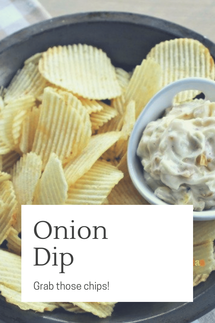 Onion Dip is a savory snack that will please your family and friends. Crack open a bag of chips and dig in!