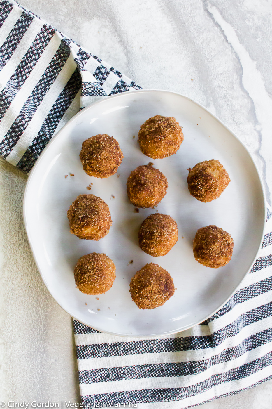 Vegan Baked donut holes on a plate