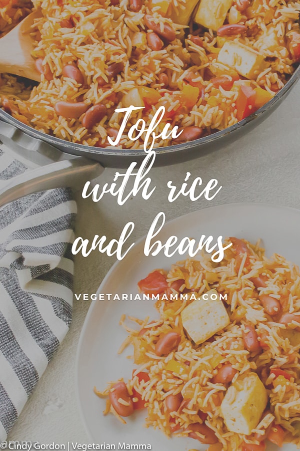 Tofu with Spanish Rice and Beans pin