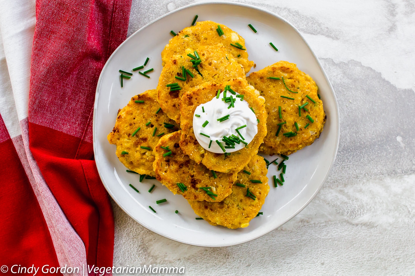 Zucchini corn Cakes or Zucchini Fritters are vegetarian and are the perfect way to use garden zucchini.