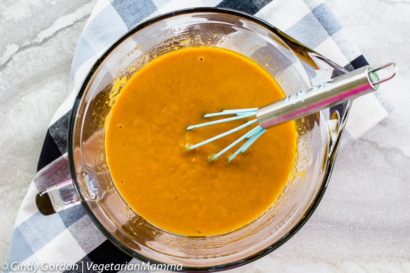 Wet ingredients for Gluten Free Pumpkin Bread 