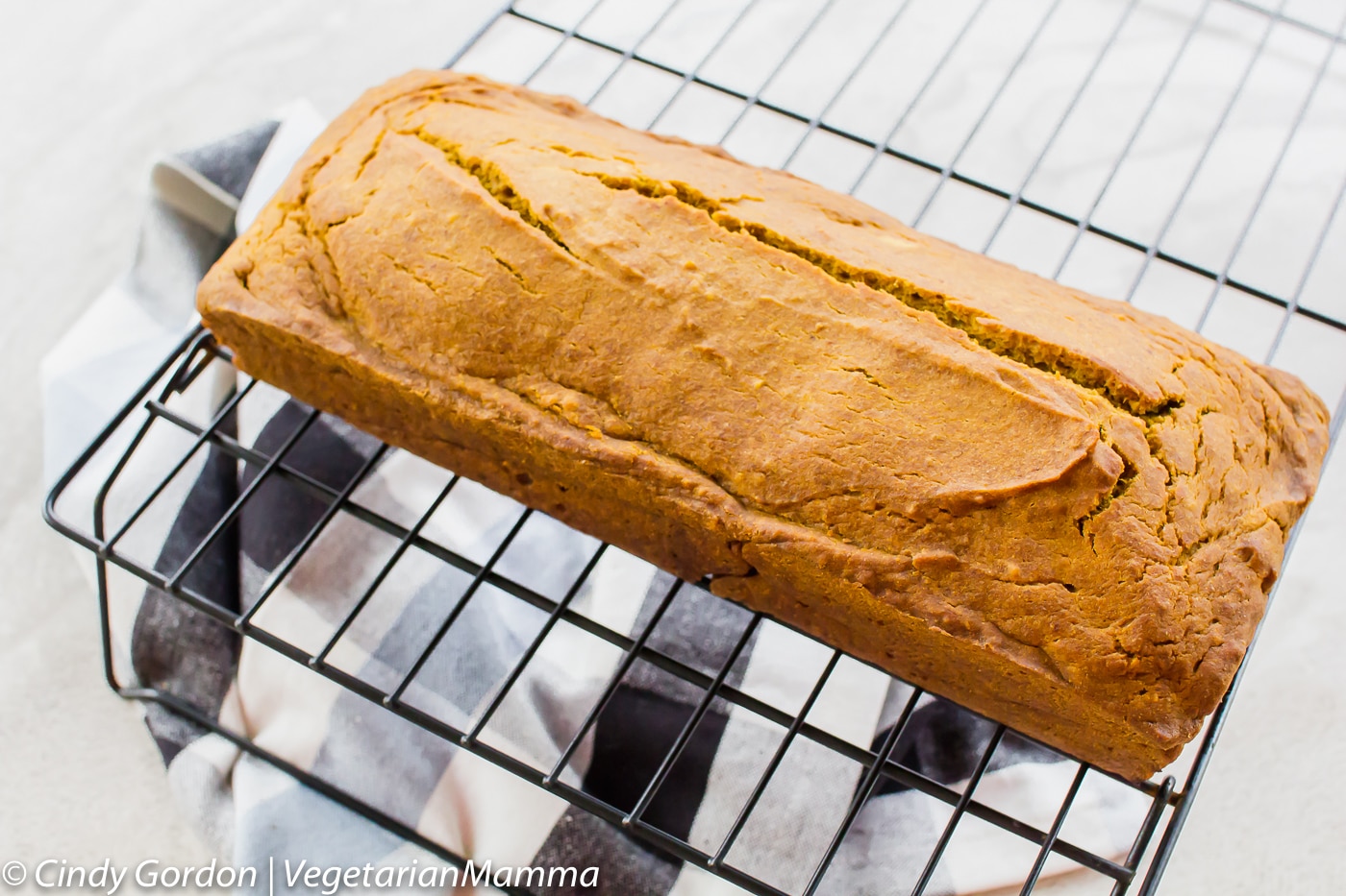 Gluten Free Pumpkin Bread cooling on the rack.