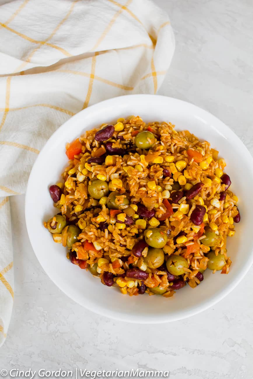 bowl of Spanish Rice with Olives 