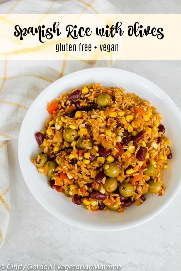 Spanish rice with olives pin