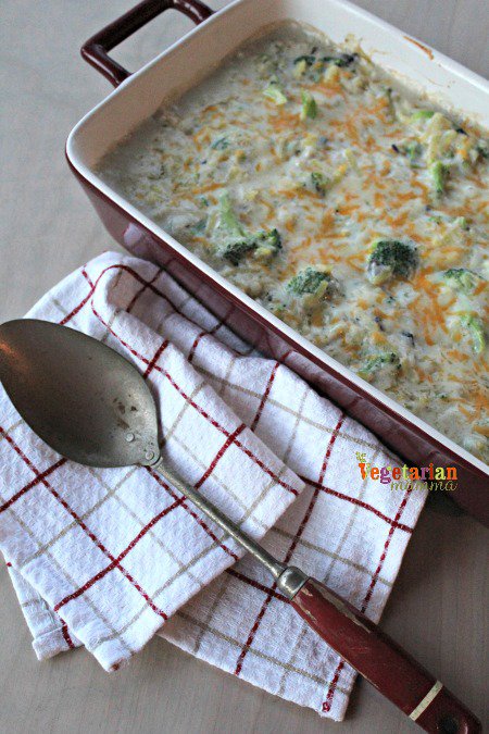 Cheesy Broccoli Casserole is a make ahead meal.