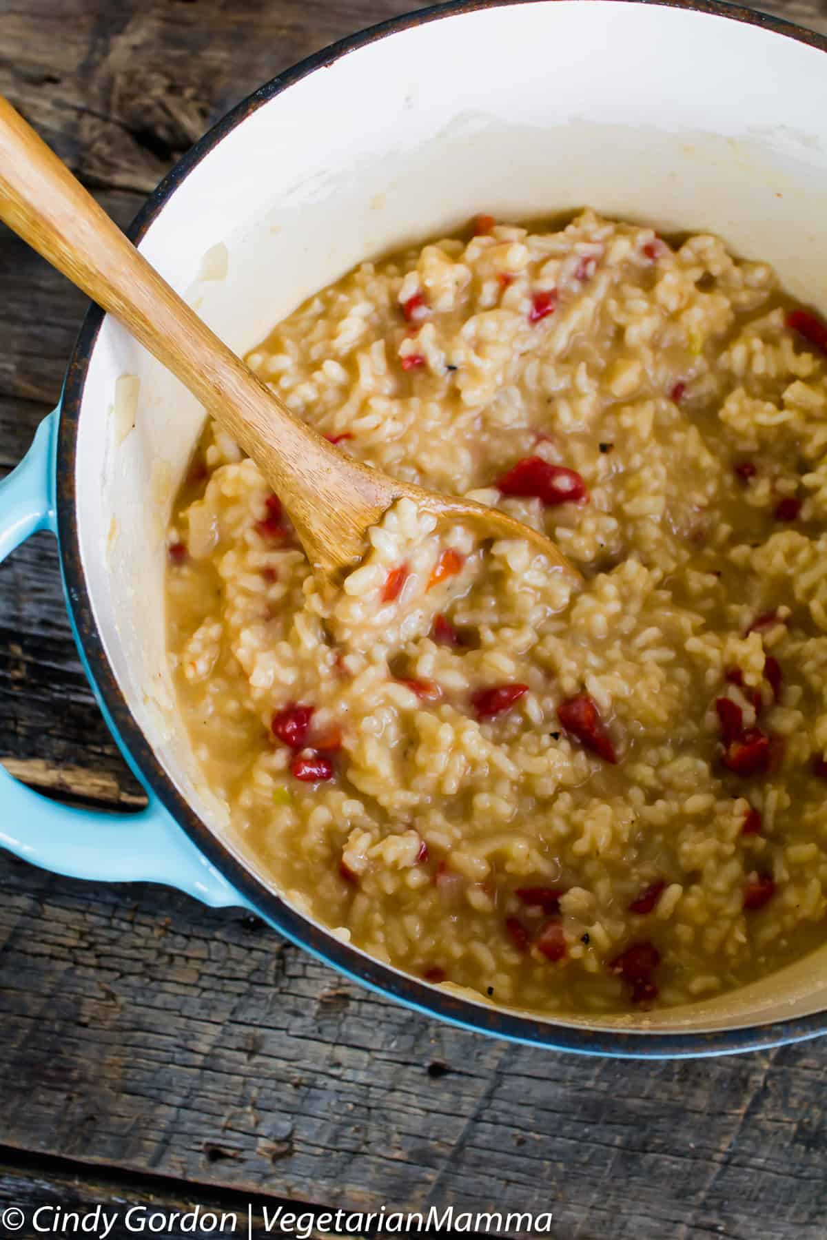 Hungry for risotto, this roasted red pepper risotto is amazing.