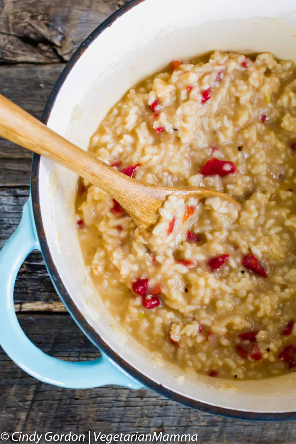 Roasted Red Pepper Risotto is delicious and creamy