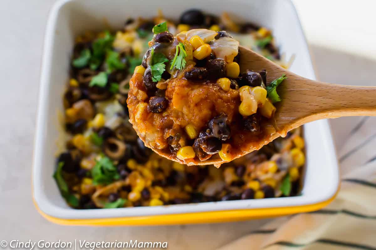 spoonful of Mexican Vegetarian Tater Tot Casserol