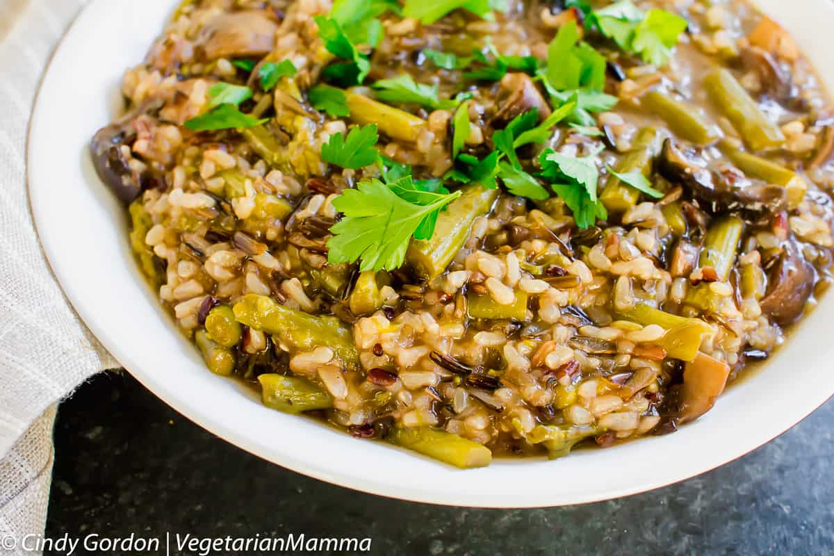 Mushroom and Asparagus Wild Rice