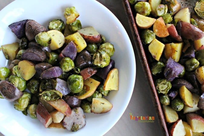 Roasted Potatoes and Brussel Sprouts @vegetarianmamma.com 5