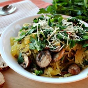 Mushroom Spaghetti Squash is easy to make!