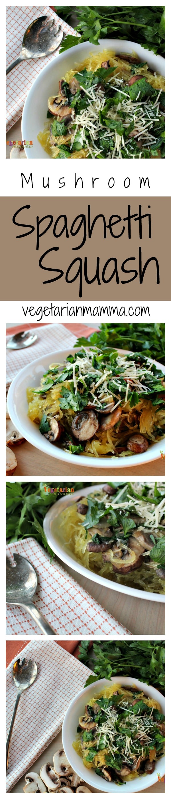 Mushroom Spaghetti Squash from @vegetarianmamma.com 