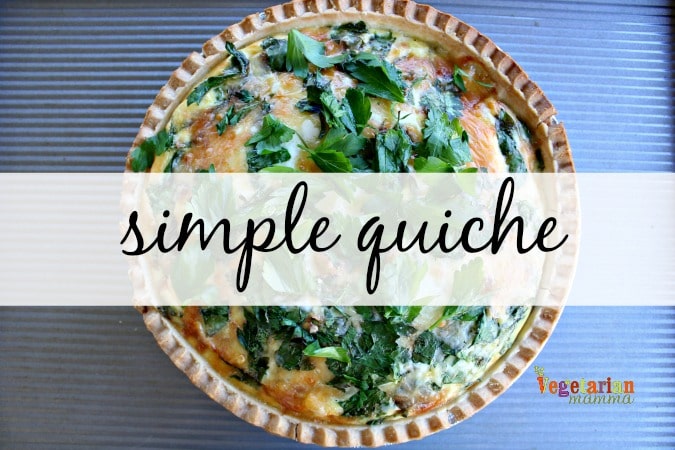 quiche with words "simple quiche" written over it