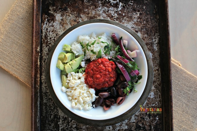 Mediterranean Rice Bowl overhead shot