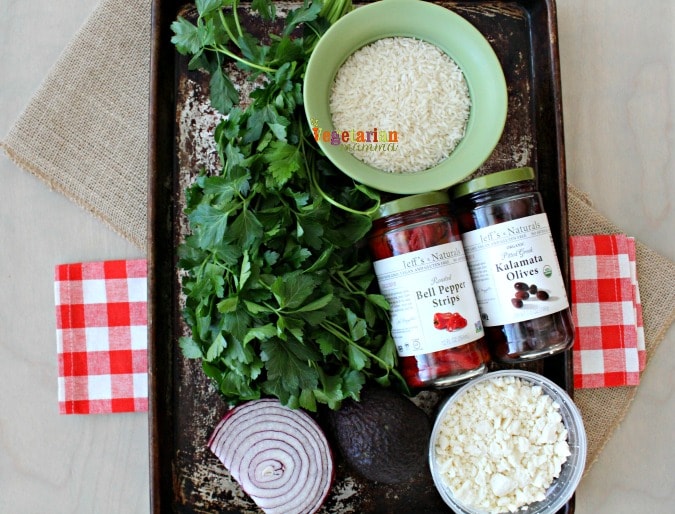 Ingredients for Mediterranean Rice Bowl 