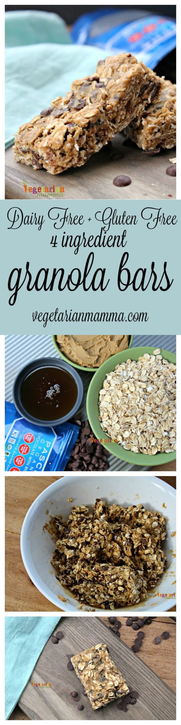 4 ingredient - dairy free granola bars