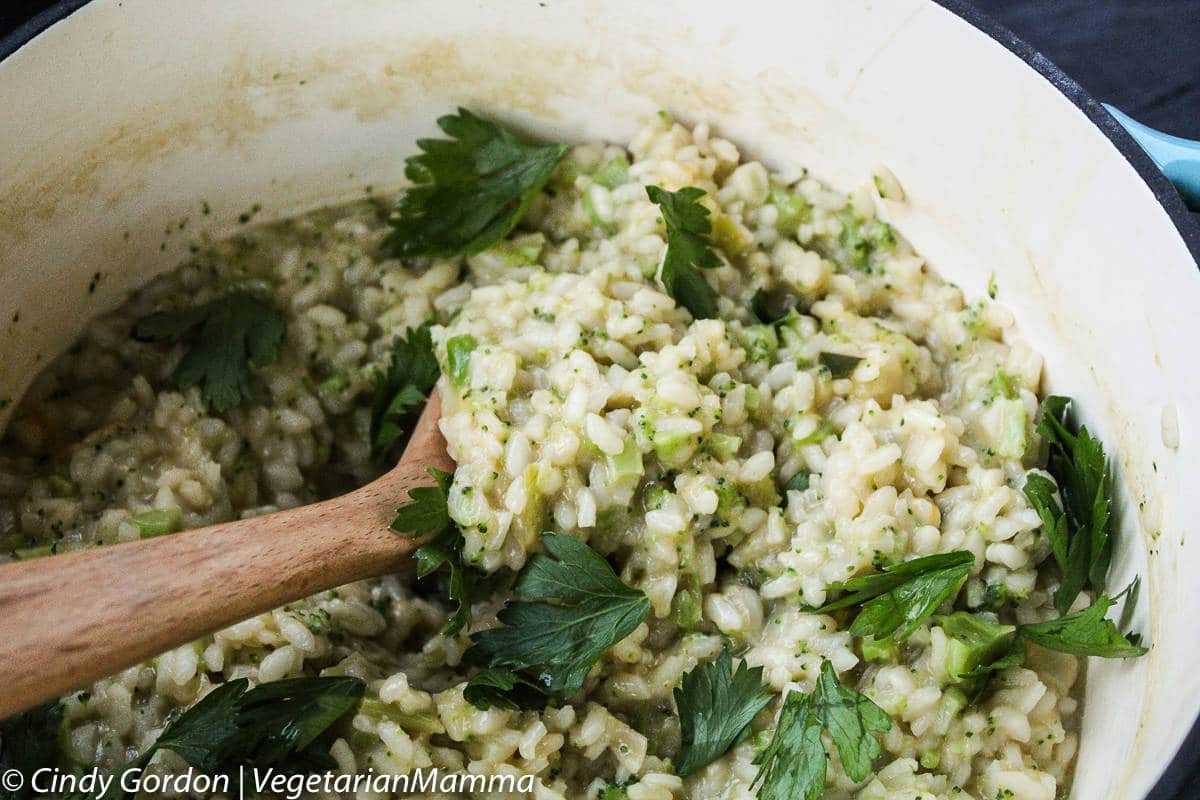 Cheesy vegetable risotto is the ultimate comfort food.