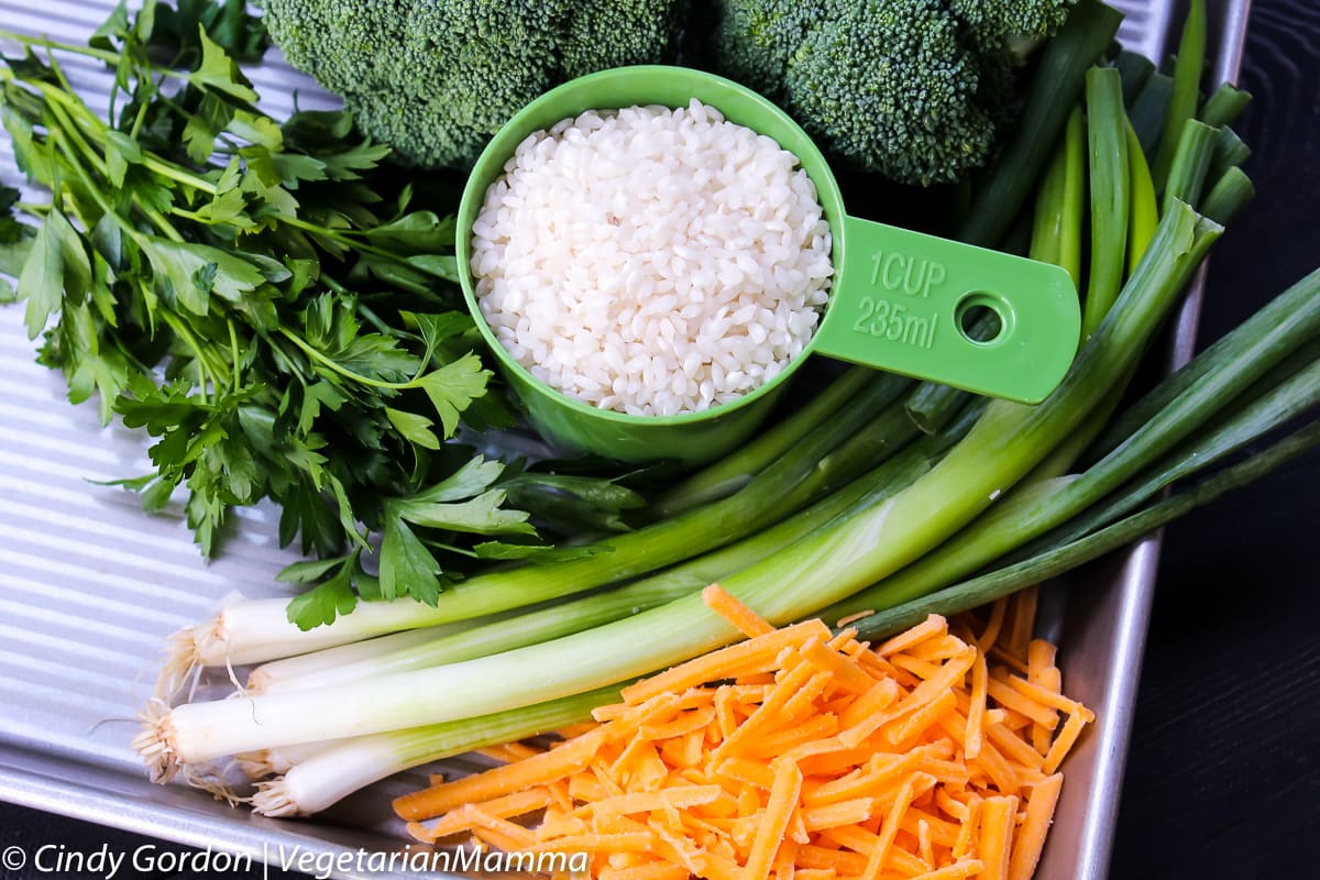 You can adapt this cheesy risotto to make it a vegan broccoli risotto.