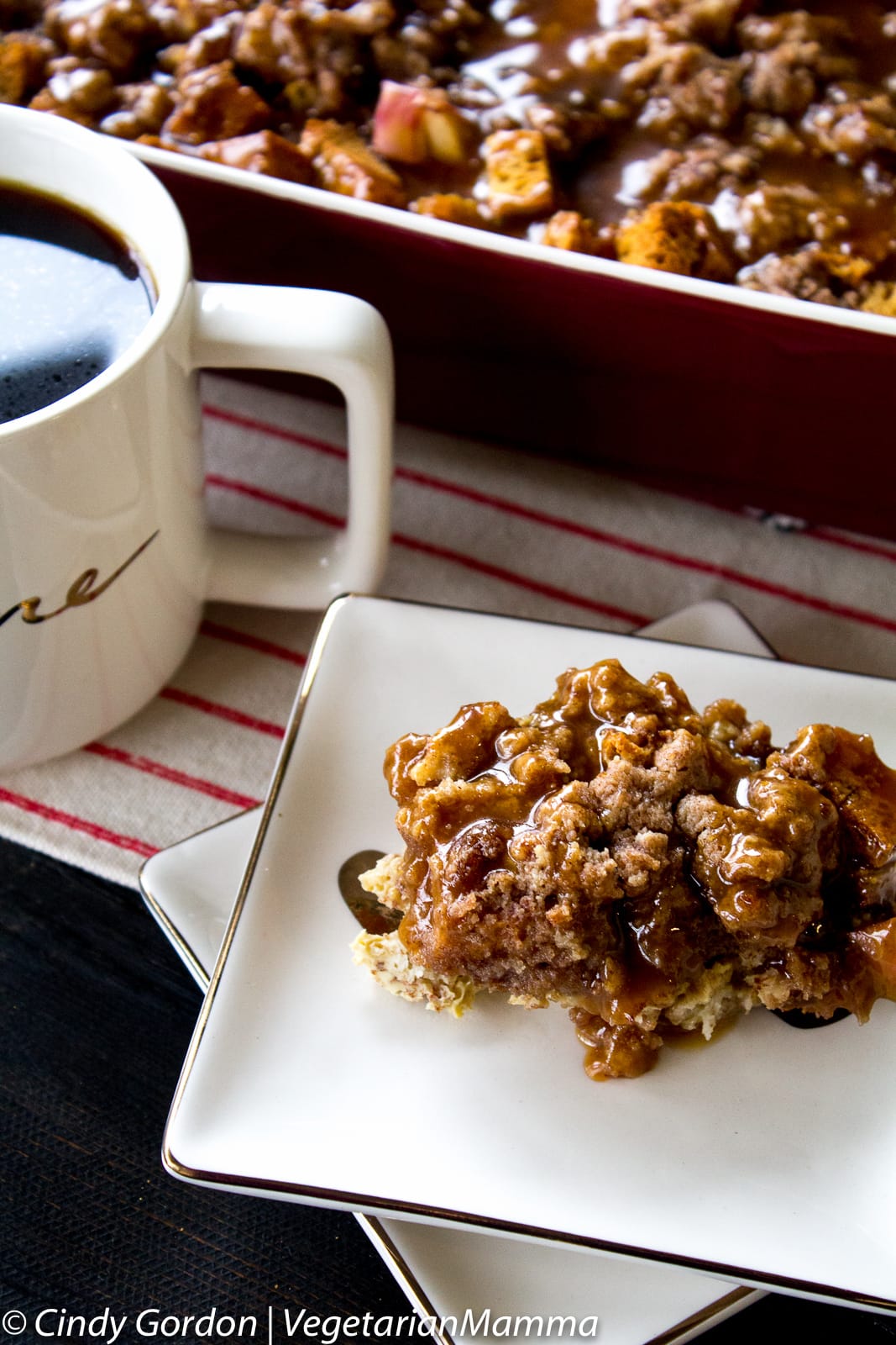 apple french toast bake on a plate