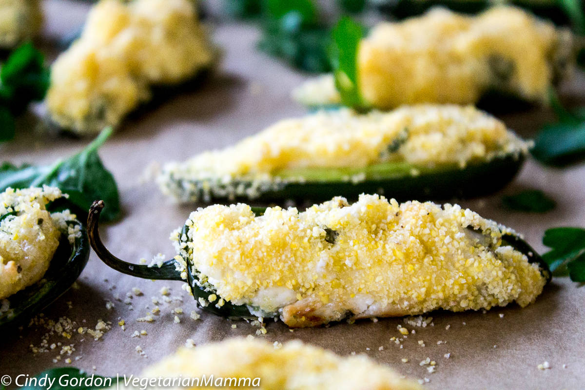 Air Fryer Jalapeno Poppers on parchment paper