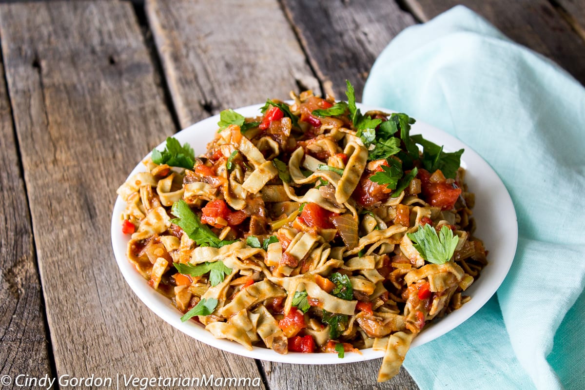 bowl of vegetarian bolognese pasta