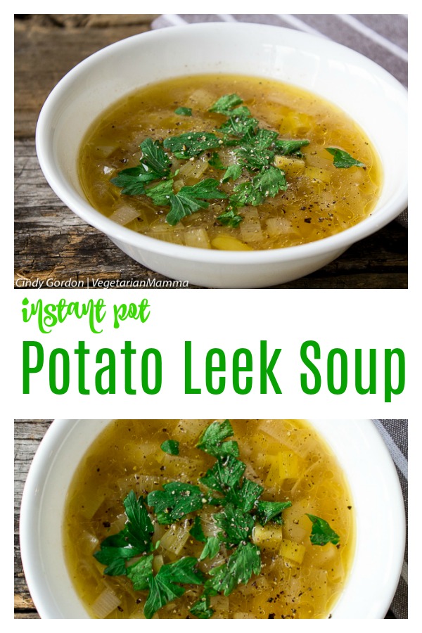 This Instant Pot Potato Leek Soup is perfect for a family-friendly dinner! It can be made in your Instant Pot in no time at all! #instantpotleeksoup #instantpot #souprecipes