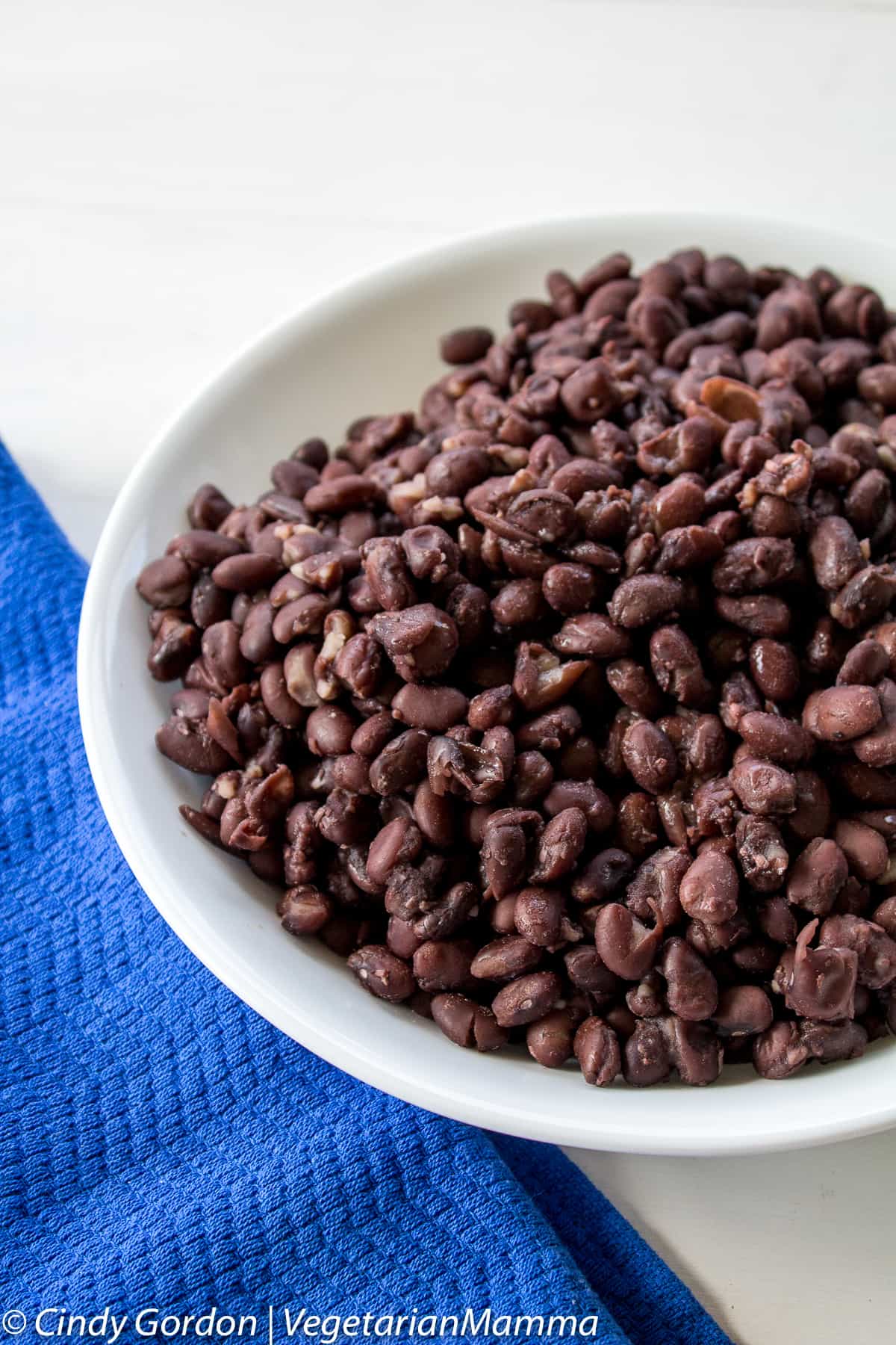 Bowl of cooked instant pot black beans