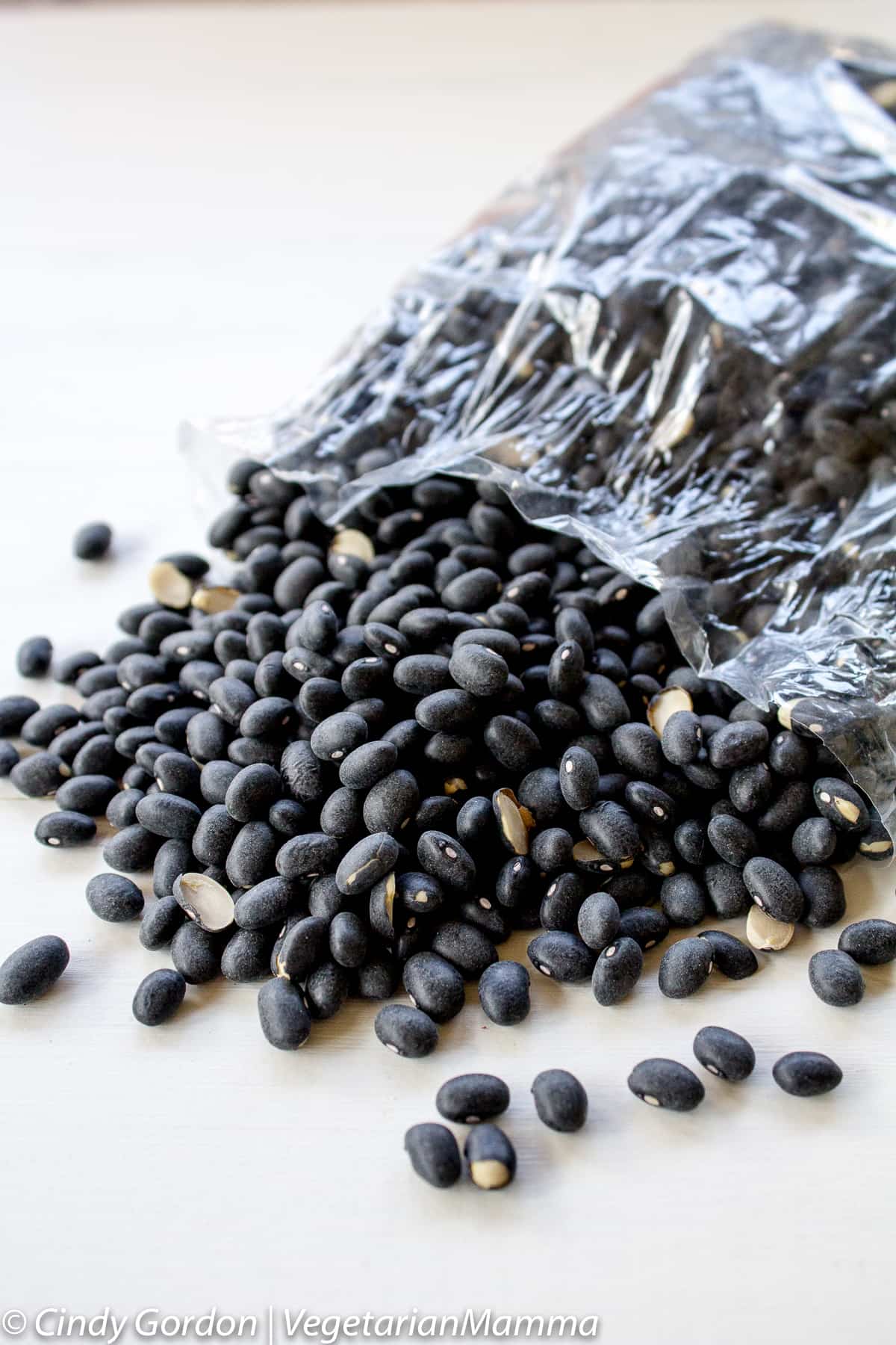 bag of dried black beans