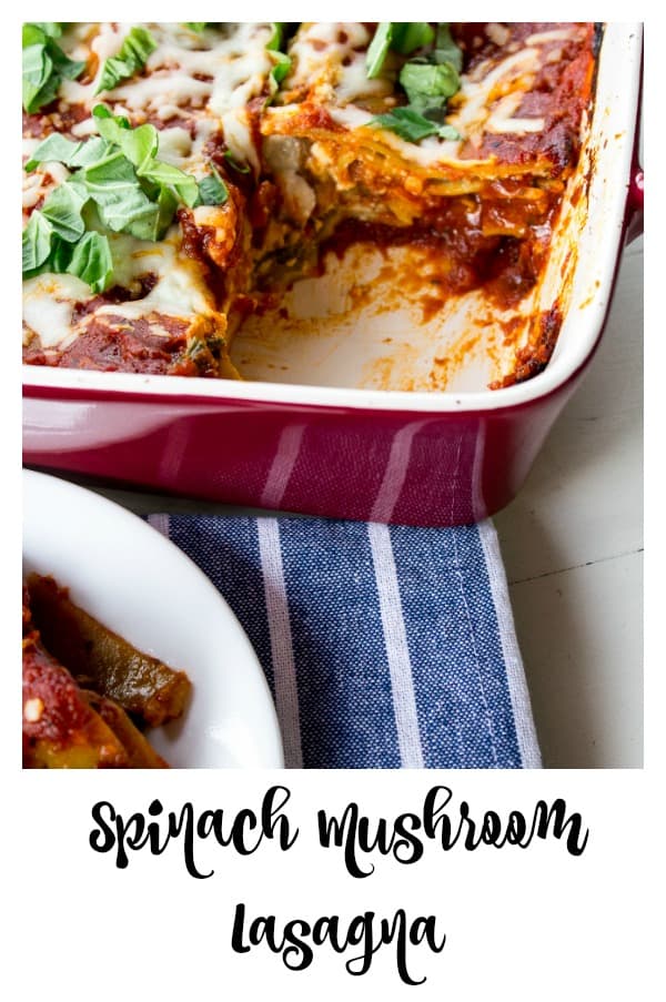 Spinach Mushroom Lasagna pin