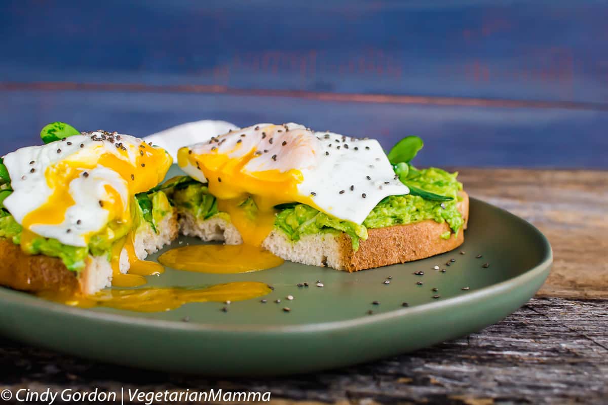 Fried Egg Avocado Toast with runny yolk