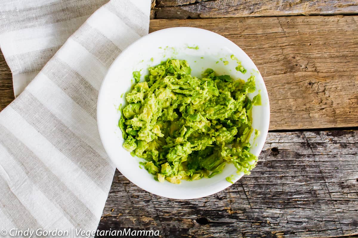smashed avocado in a bowl