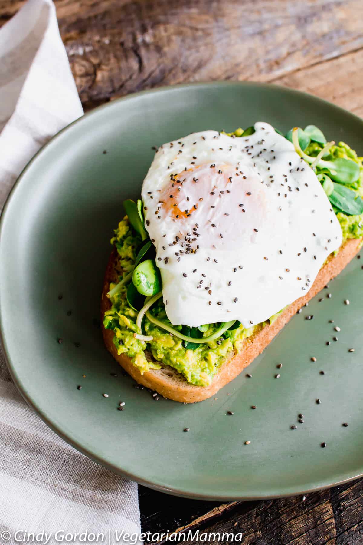 avocado toast with a fried egg on top