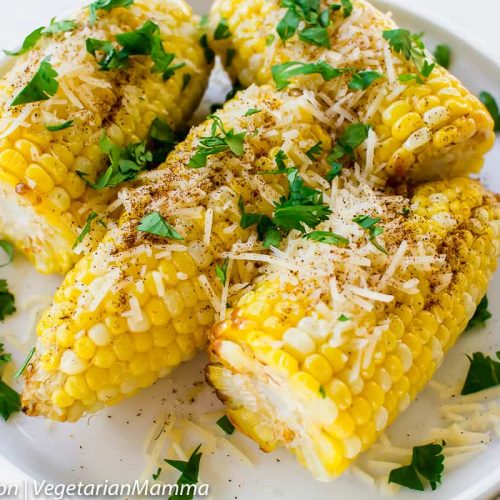 Air Fryer Mexican Corn on the Cob (skinny version) - Vegetarian Mamma