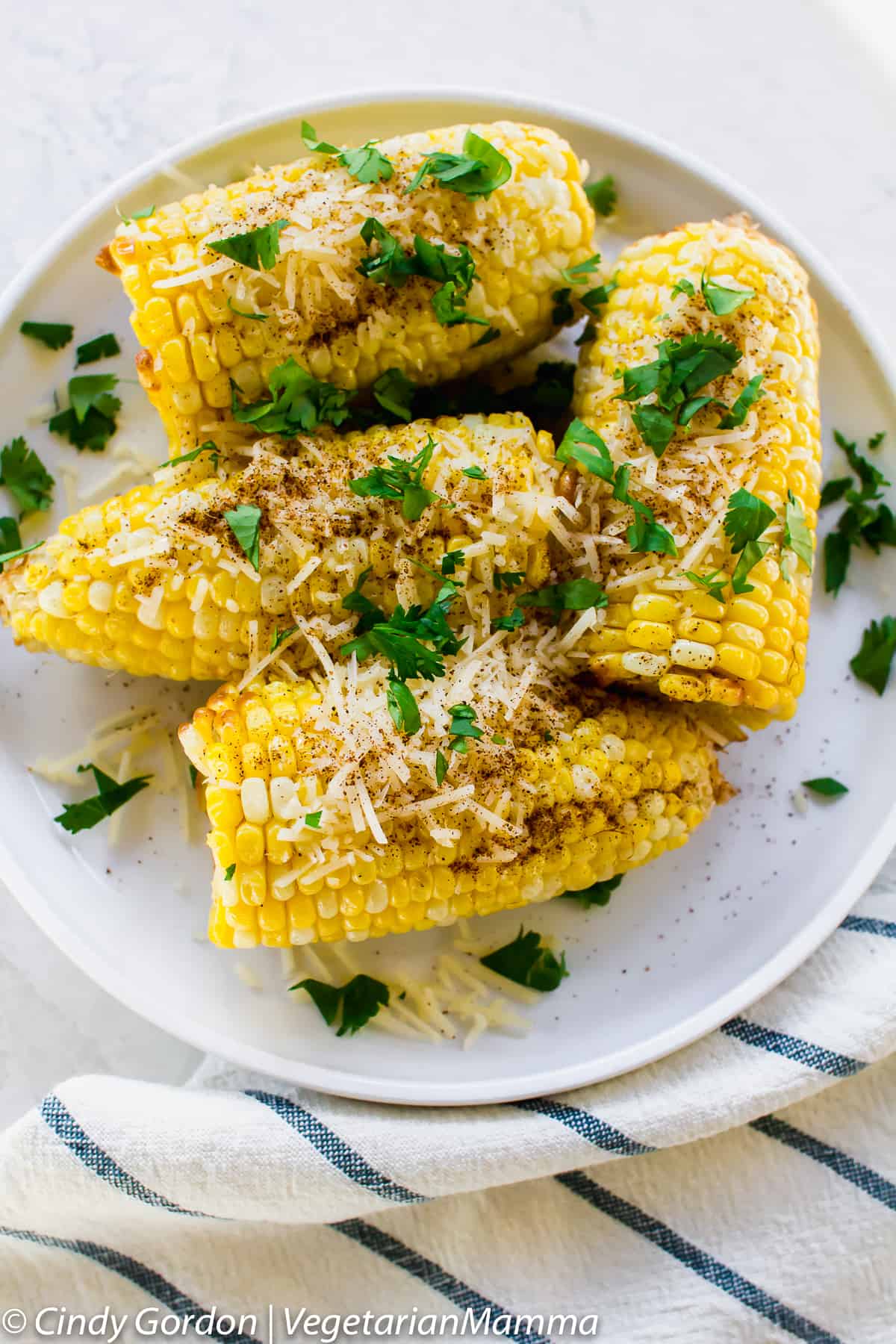 Air Fryer Mexican Corn on the Cob (skinny version) - Vegetarian Mamma