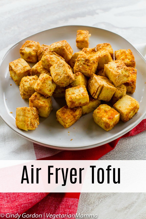 Air Fryer Tofu is a delicious recipe and a simple method for getting a crunchy outside and a soft light inside for all your airfryer tofu bites. #airfryer #tofu