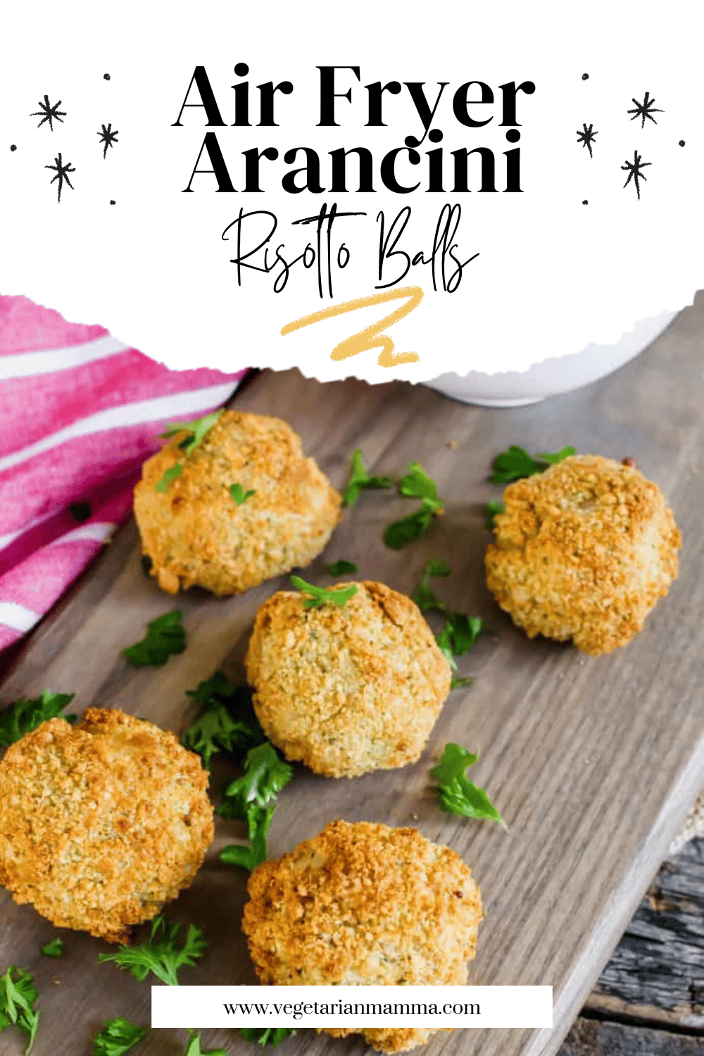 Game changing air fryer risotto balls to try right now! Use your leftover risotto to make these delicious arancini balls.