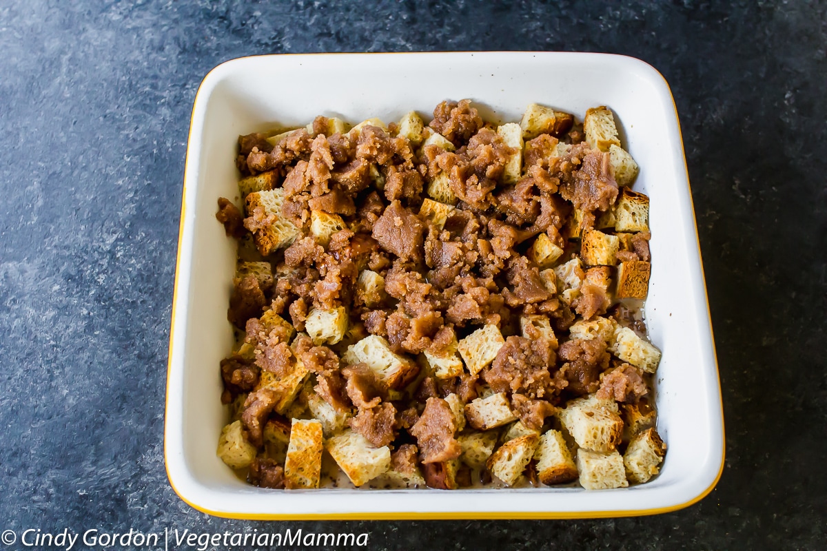 Cinnamon roll french toast casserole unbaked.