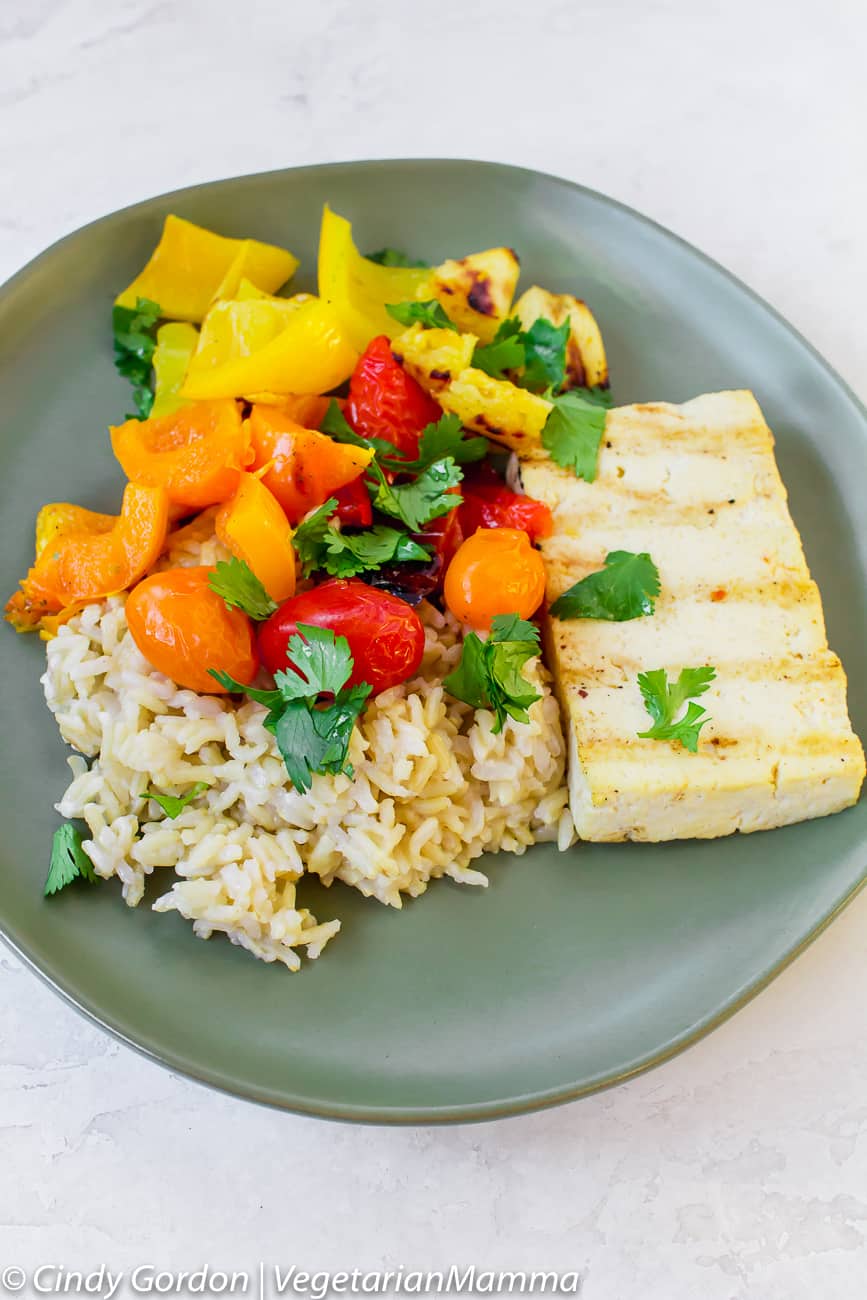 Healthier Grilled Sweet And Sour Tofu With Vegetables - 