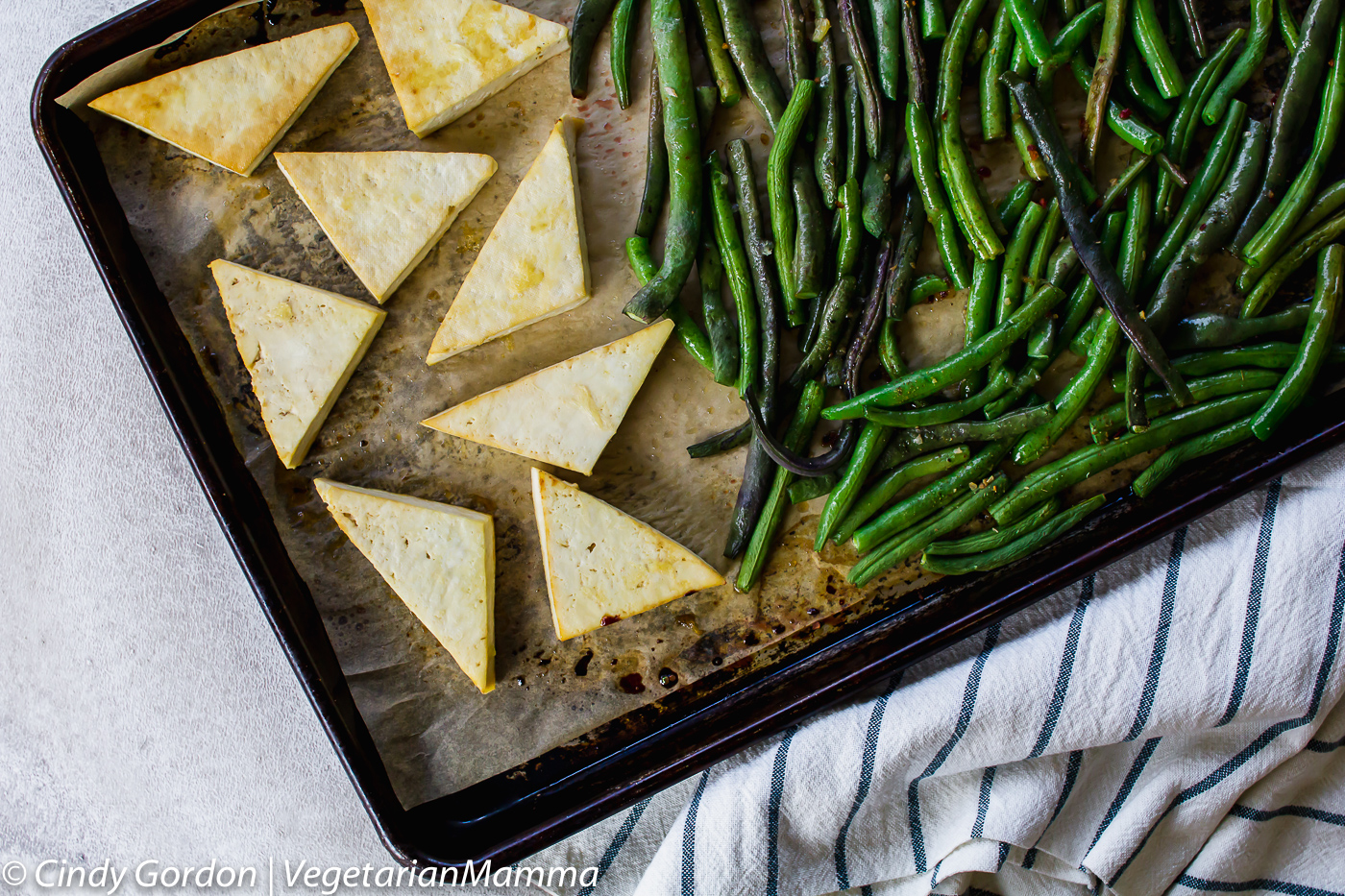 Sheet Pan Lemon Tofu and Beans is a meat free meal.