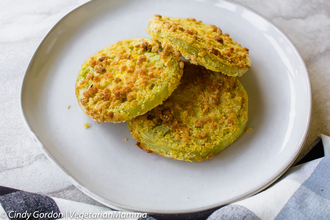 Air Fryer Fried Green Tomatoes are a vegetarian treat.