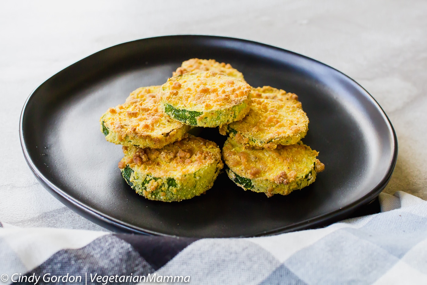 Air Fryer Zucchini Coins on a plate