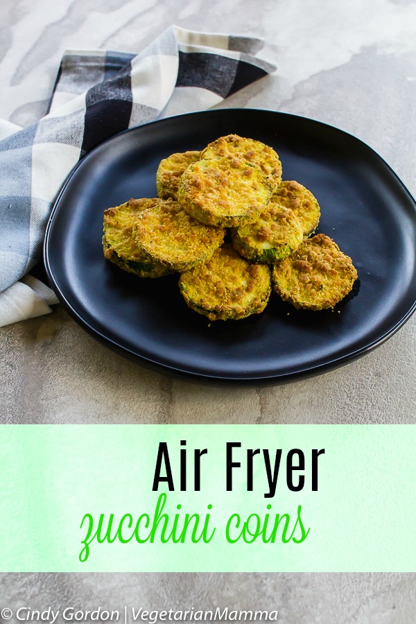 Air Fryer Zucchini Coins is a delicious and easy air fryer recipe. This vegetarian snack will make your belly rumble for more! #zucchini #airfryer