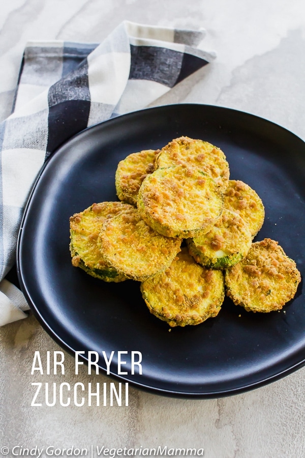 Air Fryer Zucchini Coins is a delicious and easy air fryer recipe. This vegetarian snack will make your belly rumble for more! #zucchini #airfryer