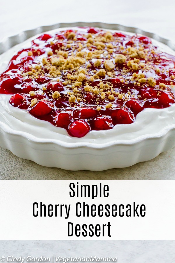 Cherry pie filling dessert is basically a relaxed version of cherry cheesecake. This dairy-free and gluten-free fluffy cheesecake also doubles as a cherry delight dessert recipe. #cherrypie #dessert
