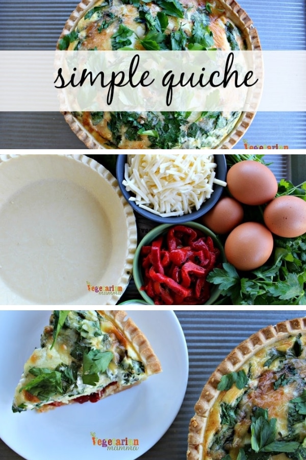 While this quiche qualifies as a simple quiche, it is a stunning addition to your Sunday brunch. This red pepper quiche is beautiful and full of flavor! #quiche