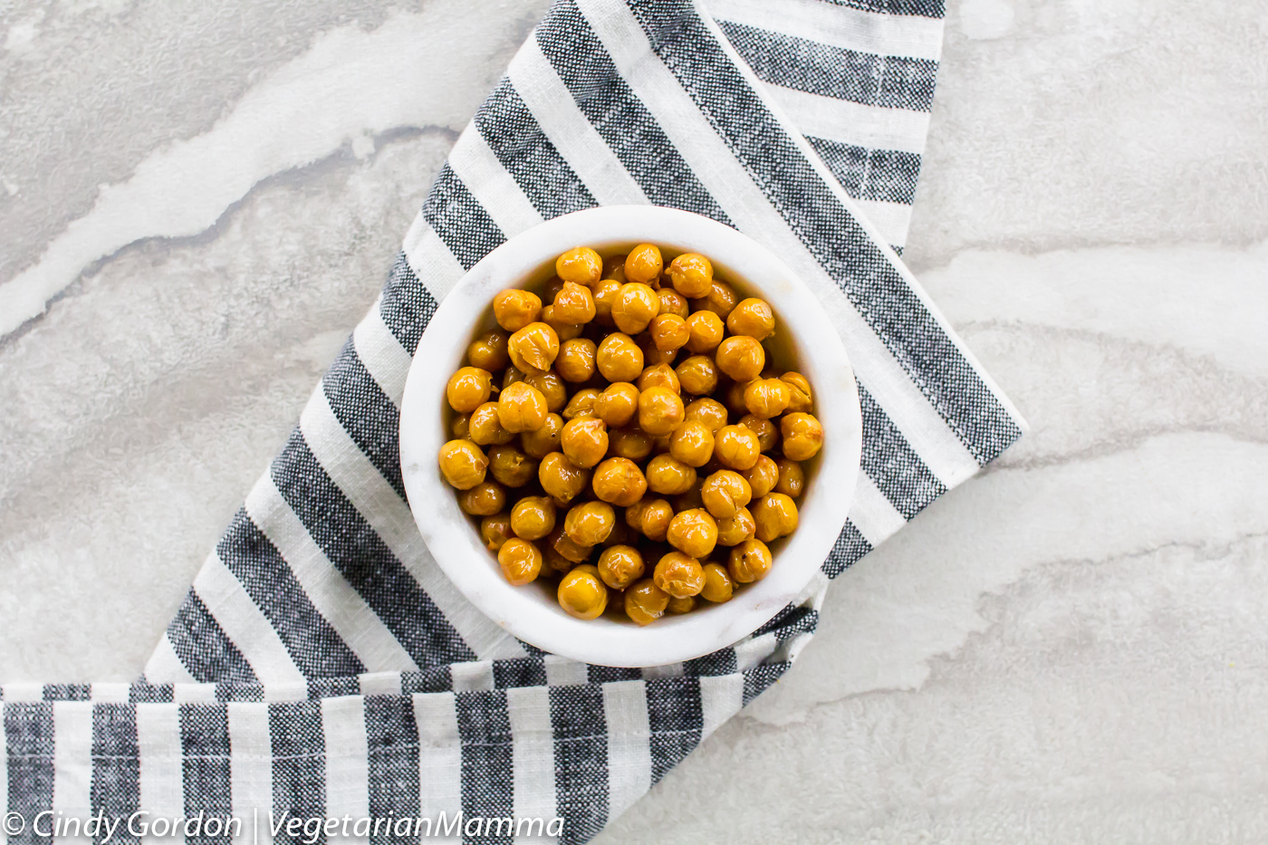 Air Fryer Chickpeas in a white bowl