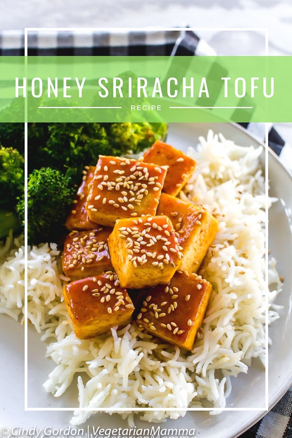 Honey Sriracha Tofu is a delicious spicy fried tofu recipe topped off with a sweet and spicy Sriracha sauce. This easy tofu recipe is a winner for game day! #Sriracha #Srirachatofu