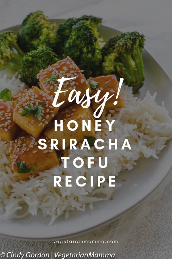 Honey Sriracha Tofu is a delicious spicy fried tofu recipe topped off with a sweet and spicy Sriracha sauce. This easy tofu recipe is a winner for game day! #Sriracha #Srirachatofu