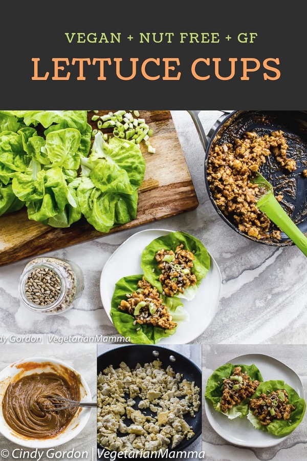 Thai Lettuce Cups aka Thai Lettuce Wraps will be your new favorite appetizer. You will swoon over this vegan and nut free recipe! #lettucewraps