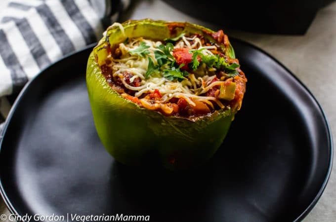 Vegetarian Air Fryer Stuffed Peppers - Vegetarian Mamma